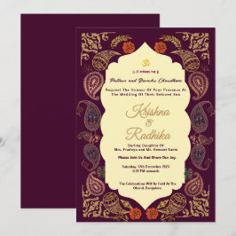 Indian wedding ethnic luxury Hindu invitation Einladung