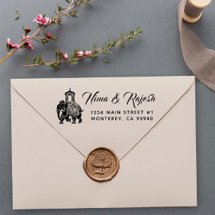Indian Wedding Ganesha Elephant Retrun Address Sel Permastempel