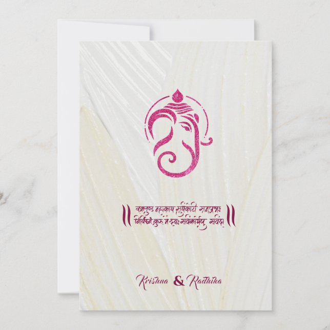 Indian wedding Ganesha hindu invitation Einladung (Vorderseite)