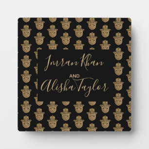 Indian Wedding Gold hamsa Henna Begrüßungszeichen Fotoplatte