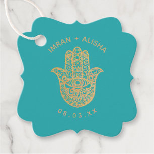 Indian Wedding Gold Turquoise hamsa Henna Geschenkanhänger