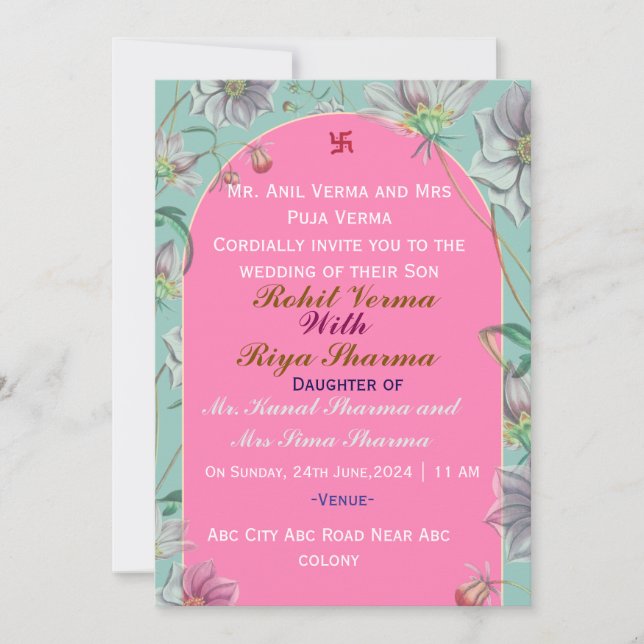 Indian Wedding Invitations  Einladung (Vorderseite)