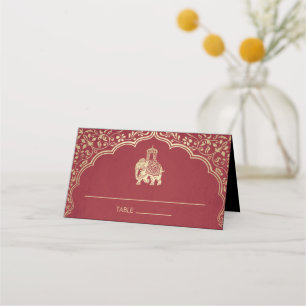 Indian Wedding Platzkarte Imitats Gold Foil
