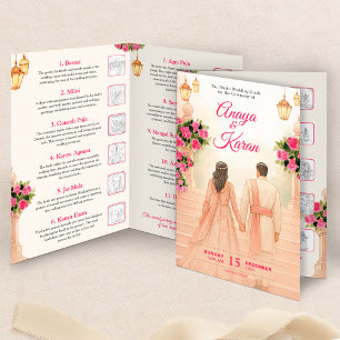 Indian Wedding Program Guide Hindu Zeremonie Shaad Flyer