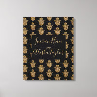 Indian Wedding Save the date Gold hamsa Henna