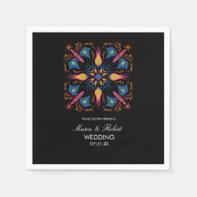 Indian Wedding Theme Elephant Floral Black