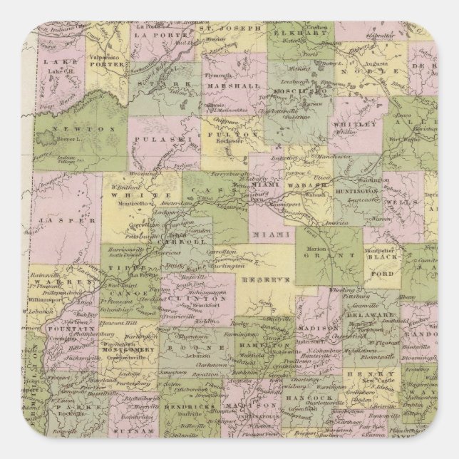 Indiana 12 quadratischer aufkleber (Vorderseite)