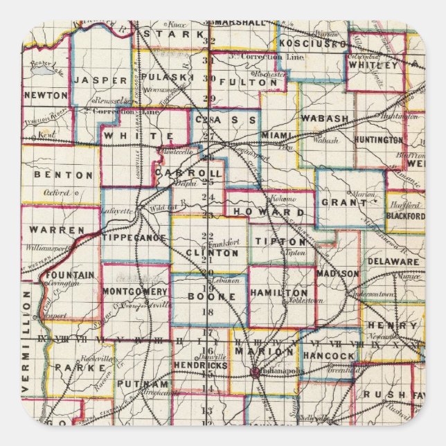 Indiana 2 quadratischer aufkleber (Vorderseite)