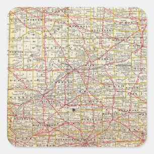 Indiana 7 quadratischer aufkleber