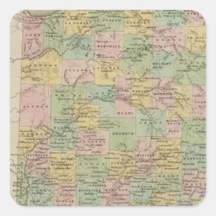 Indiana 7 quadratischer aufkleber