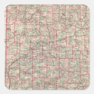 Indiana 8 quadratischer aufkleber