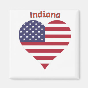 Indiana American Flag Herz Magnet