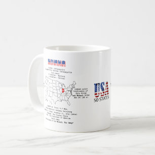 Indiana American Staat auf der Karte und nützliche Kaffeetasse