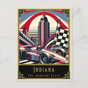 Indiana   Art Deco Postkarte