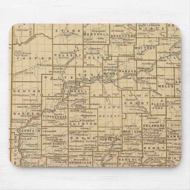 Indiana Atlas Karte Mousepad (Vorne)