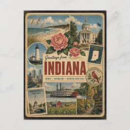 Indiana Authentische Vintage-Postkarte Postkarte