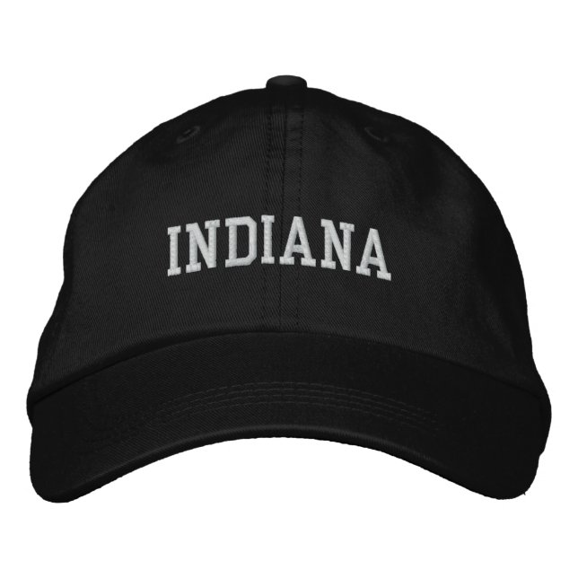 Indiana bestickte, anpassbare Cap Black Bestickte Kappe (Vorderseite)