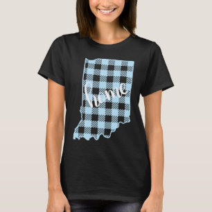 Indiana Buffalo Kariert Zuhause Staat Country Blue T-Shirt