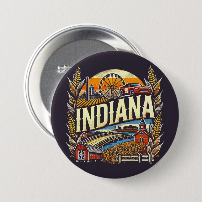 Indiana Button (Vorne & Hinten)