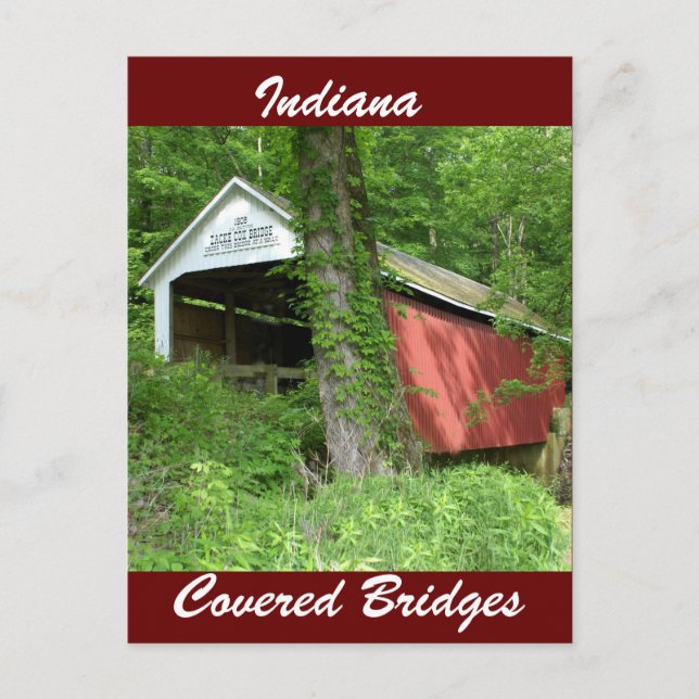 Indiana Covered Bridge Postkarte (Vorderseite)