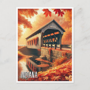 Indiana Covered Bridge (übersetzt etwa: Gedeckte B Postkarte