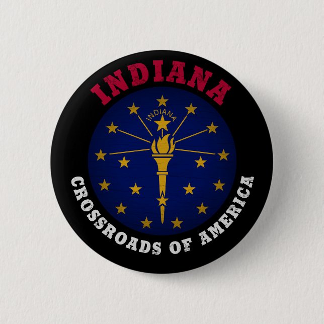 INDIANA CROSSROADS STAAT FLAG BUTTON (Vorderseite)