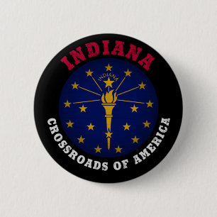 INDIANA CROSSROADS STAAT FLAG BUTTON