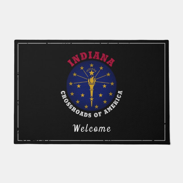 INDIANA CROSSROADS STAAT FLAG FUßMATTE (Vorderseite)