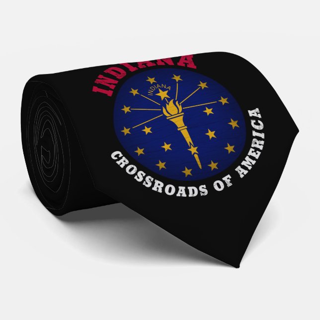 INDIANA CROSSROADS STAAT FLAG KRAWATTE (Gerollt)