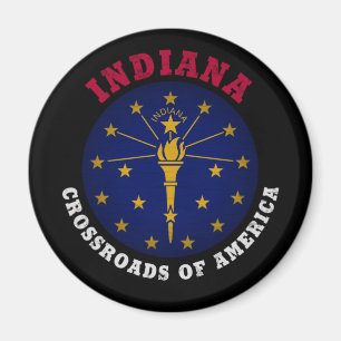 INDIANA CROSSROADS STAAT FLAG MAGNET