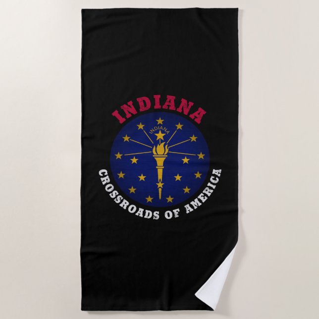 INDIANA CROSSROADS STAAT FLAG STRANDTUCH (Vorderseite)