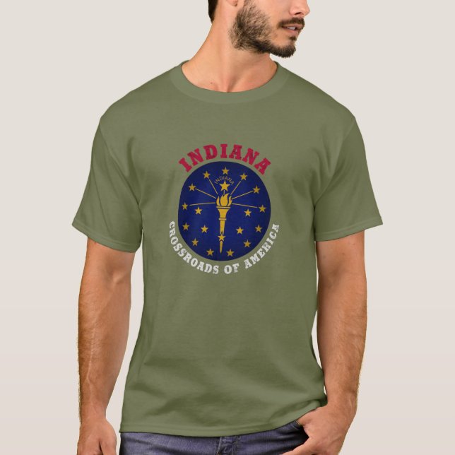 INDIANA CROSSROADS STAAT FLAG T-Shirt (Vorderseite)