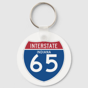 Indiana dem Schild in der Autobahn-I-65 - Schlüsselanhänger