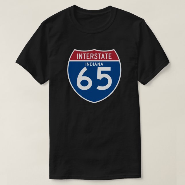Indiana dem Schild in der Autobahn-I-65 - T-Shirt (Design vorne)