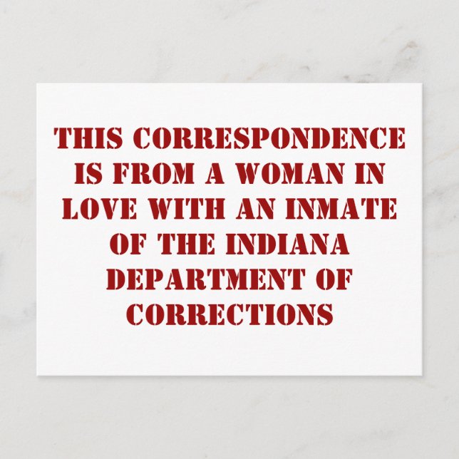 Indiana DoC #1 Postkarte (Vorderseite)