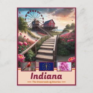 Indiana Dreamscape: Surreal Staat Masterpiece Postkarte
