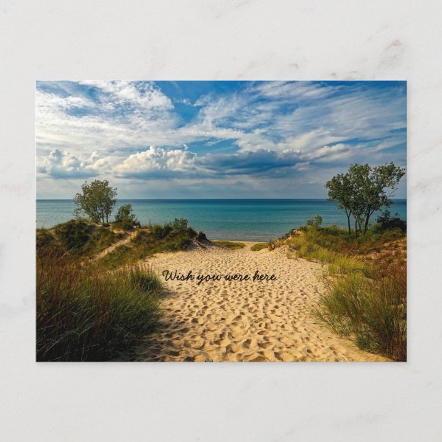 Indiana Dunes, Lake Michigan. Ich wünschte, du wär Postkarte (Vorderseite)