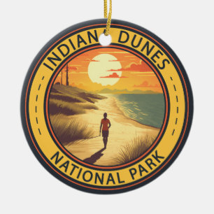 Indiana Dunes National Park Reise Kunst Vintage Keramik Ornament