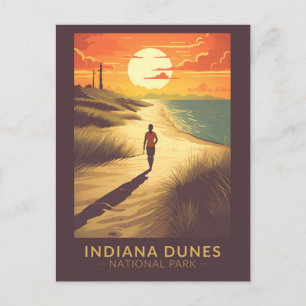 Indiana Dunes National Park Reise Kunst Vintage Postkarte