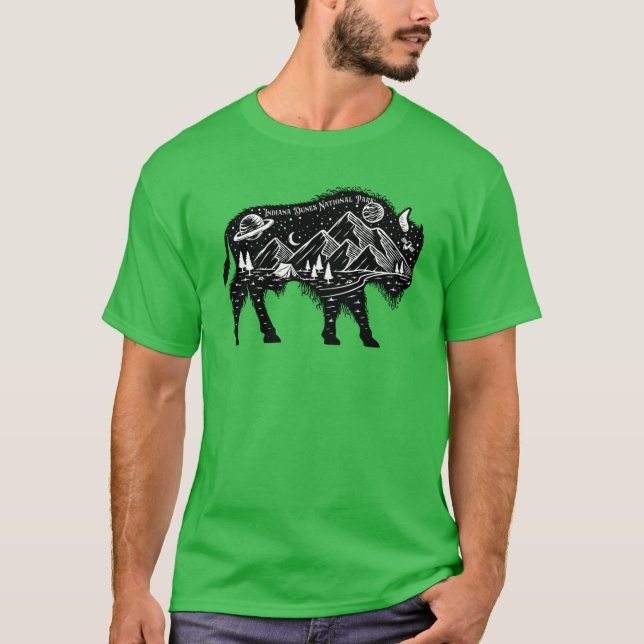 Indiana Dunes National Park Starry Sky Bison T-Shirt (Vorderseite)