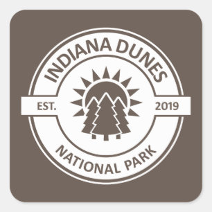 Indiana Dunes National Park Sun Trees Quadratischer Aufkleber