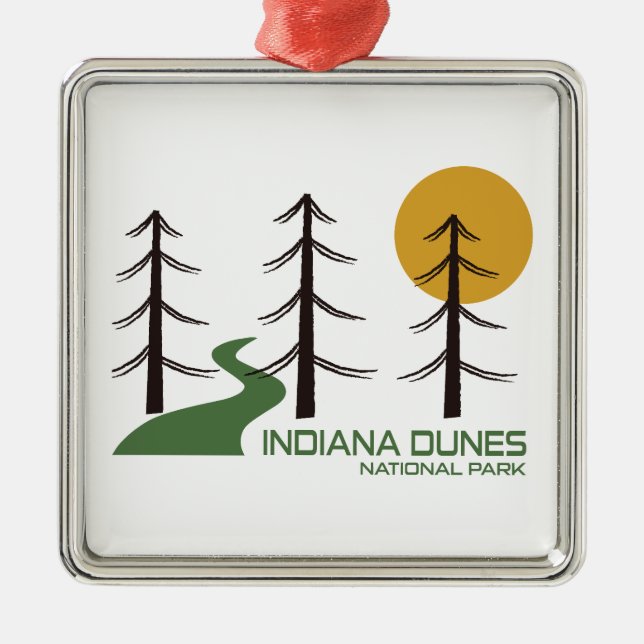 Indiana Dunes National Park Trail Ornament Aus Metall (Vorne)