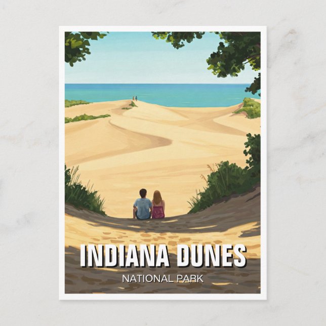 Indiana Dunes National Park Travel Couple Postkarte (Vorderseite)