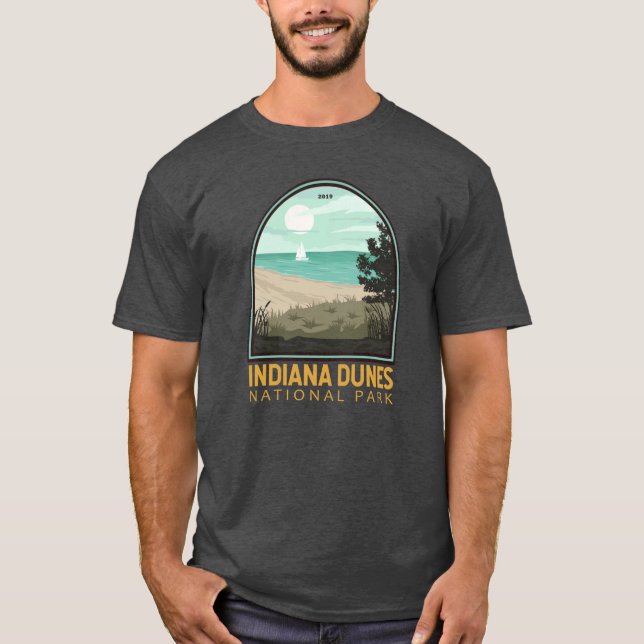 Indiana Dunes National Park Vintage Emblem T-Shirt (Vorderseite)