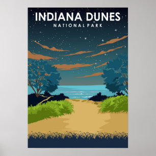 Indiana Dunes National Park Vintage-Reiseposter Poster
