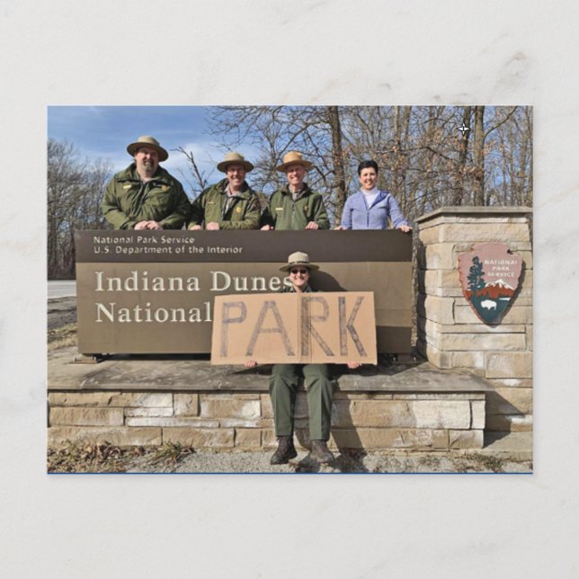 Indiana Dunes National Staat Park Sign Postkarte (Vorderseite)