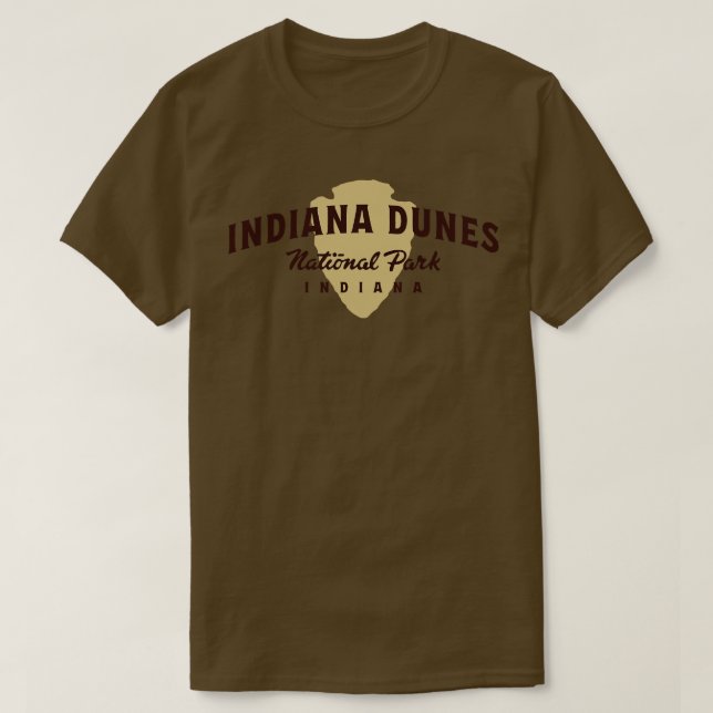 Indiana Dunes Nationalpark Argetierter Text Brown T-Shirt (Design vorne)