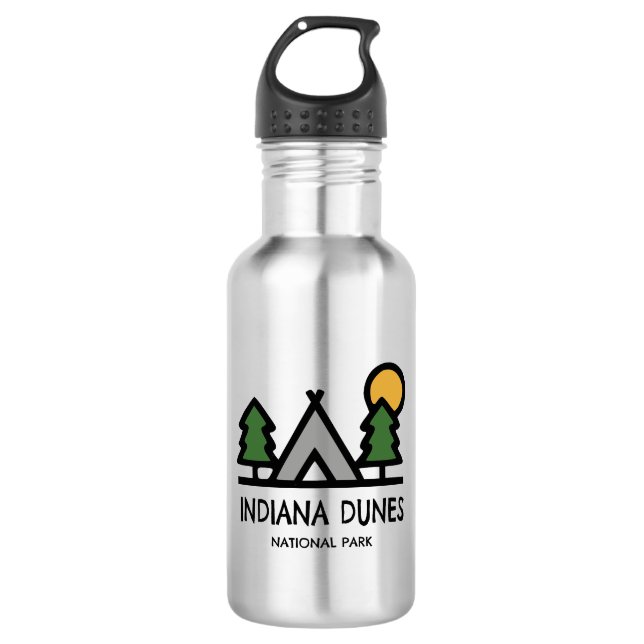 Indiana Dunes Nationalpark Edelstahlflasche (Vorderseite)