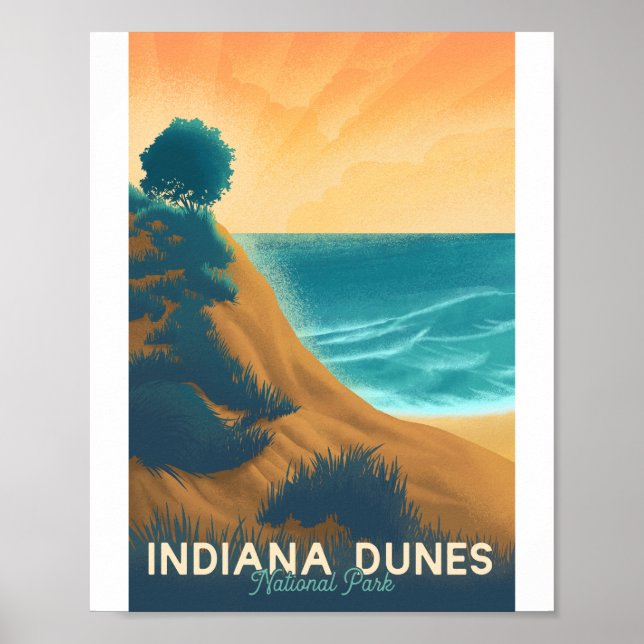 Indiana Dunes Nationalpark Litho Artwork Poster (Vorne)