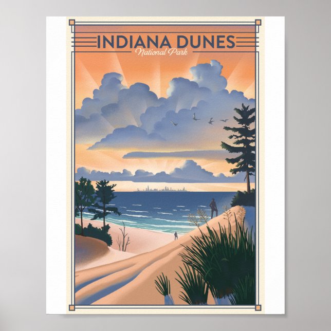 Indiana Dunes Nationalpark Litho Artwork Poster (Vorne)